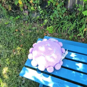 Happy Huntington Home accent pillow decor purple white plush girls room decorat